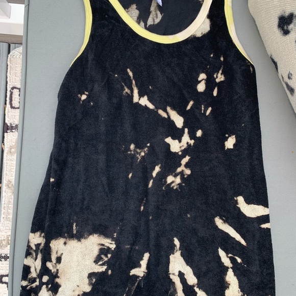 NWT black terry reverse tie dye racerback tank - Picture 3 of 16